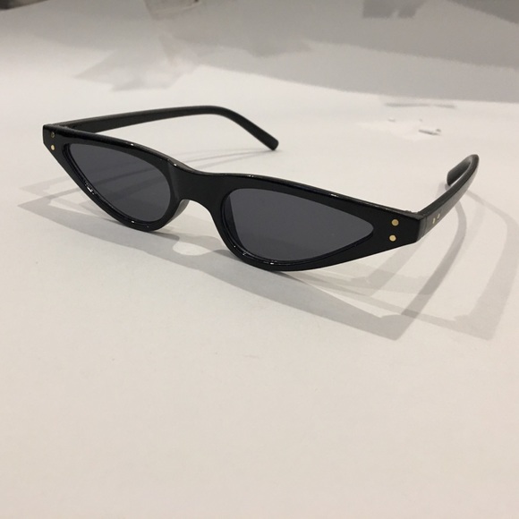 New! THIN RETRO TINY CAT EYE STEAMPUNK SUNGLASSES - Picture 5 of 8